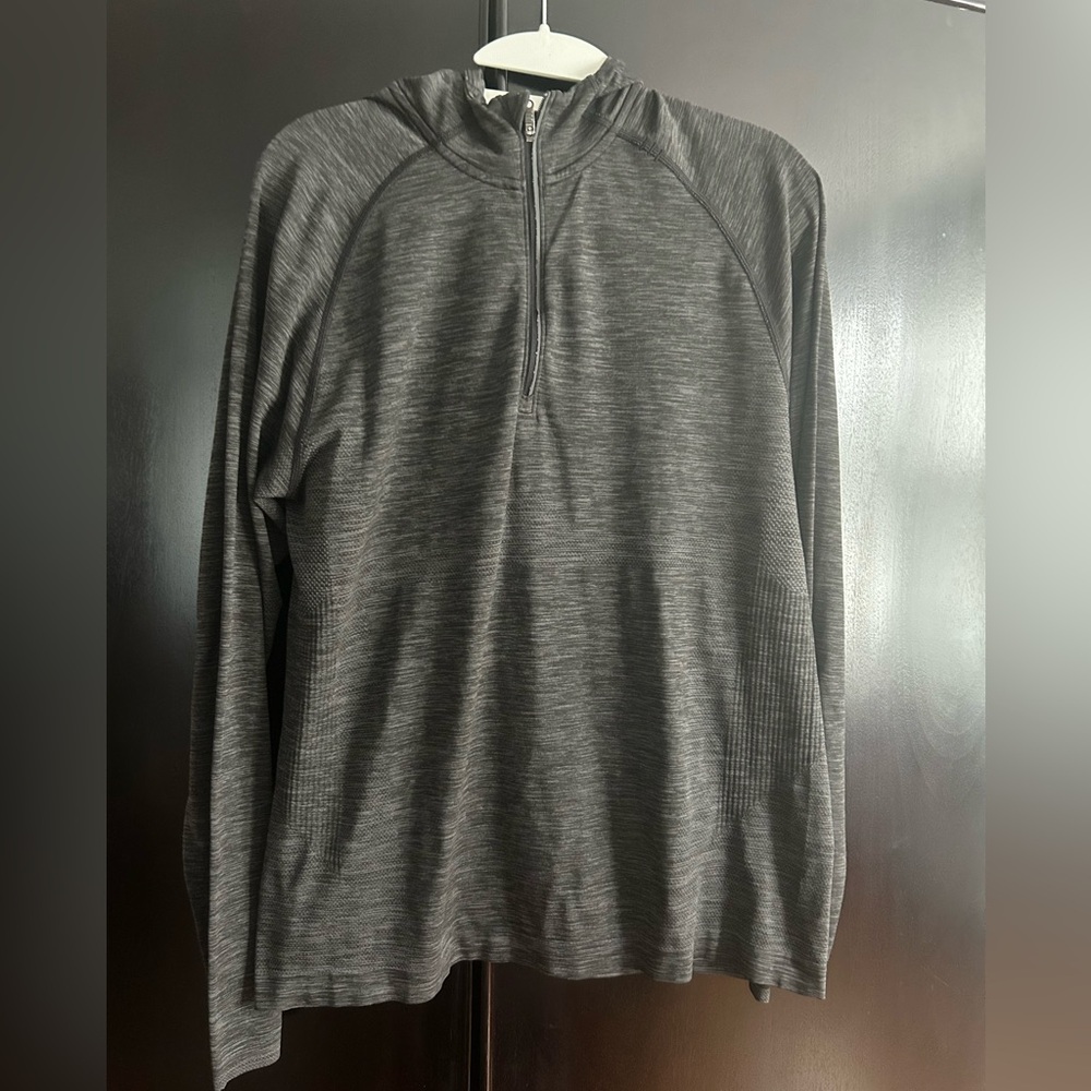 Lululemon Mens Medium Dark Gray Quarter Zip Metal Vent Tech Pullover Hoodie M